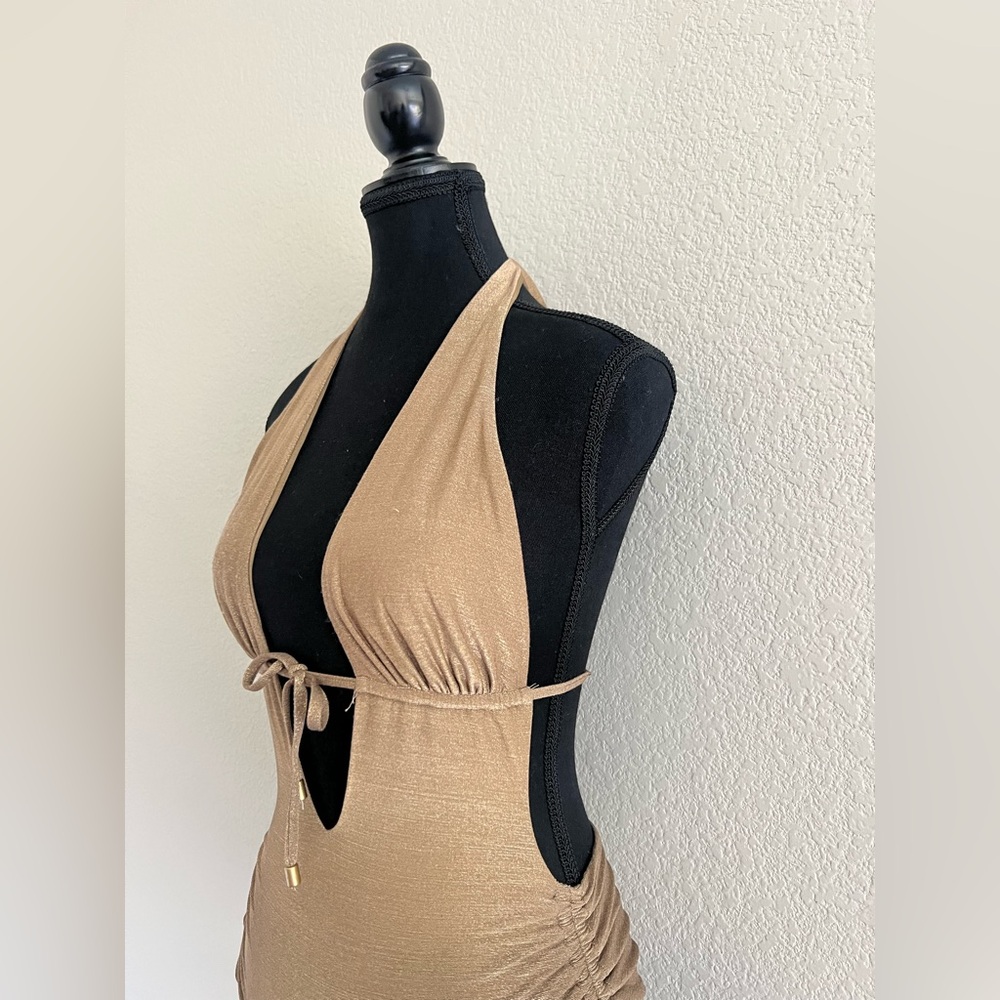 Gold Halter Sexy One-Piece Swimsuit by Everything but Water - Picture 7 of 11